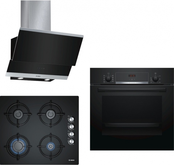 Bosch Siyah Ankastre Set POP6C6B11O + HBF534EB0T + DWK065G60T