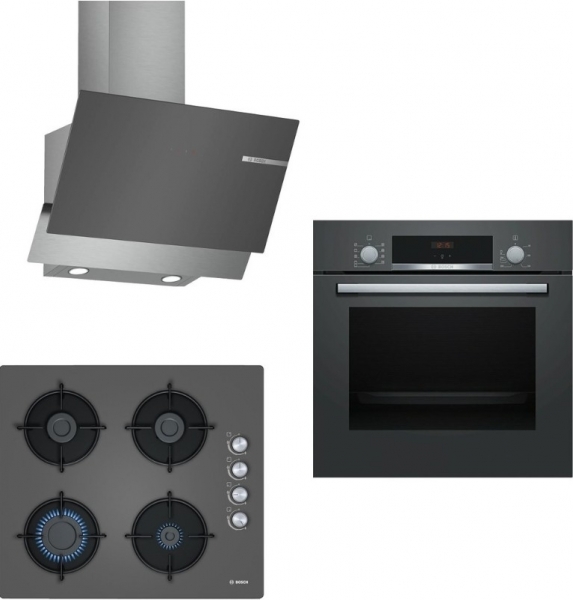 Bosch Gri Ankastre Set POP6C9O10O + HBF534EH1T + DWK65AD70R