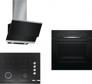 Bosch Siyah Ankastre Set POP7C6O12O + HBF514BB0T + DWK065G60T