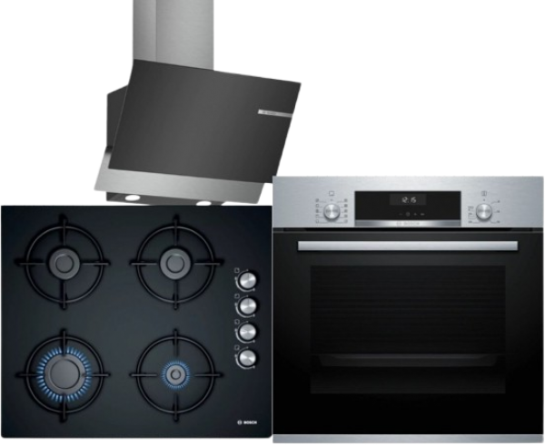 Bosch Siyah Ankastre Set POP6C6O10O + HBJ558YS5T + DWK65AD60R