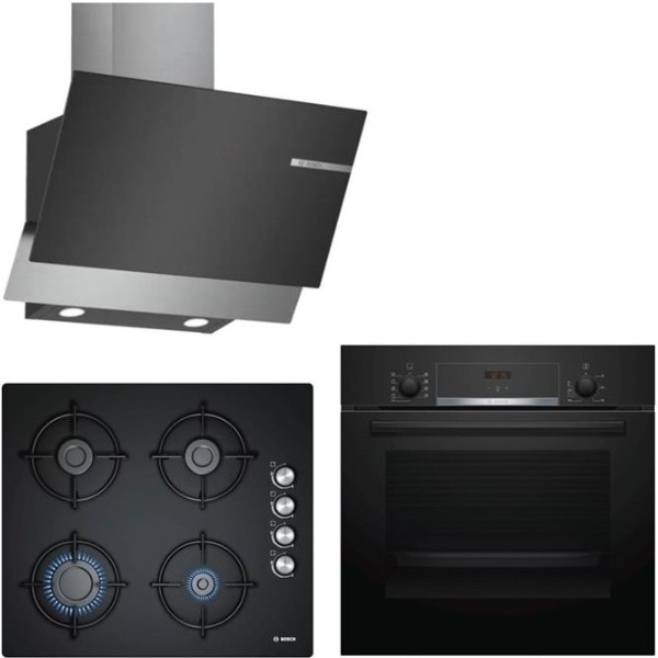 Bosch Siyah Ankastre Set POP6C6O10O + HBF534EB0T + DWK65AD60R