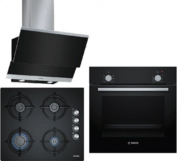 Bosch Siyah Ankastre Set POP6C6B11O + HBF010BA1T + DWK065G60T
