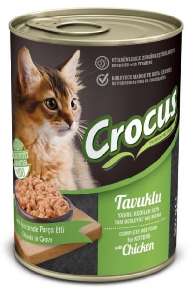 Crocus Tavuk Etli Sos İçinde Parça Etli Yavru 400 gr Kedi Maması