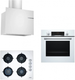 Bosch Beyaz Ankastre Set POP6C2O10O + HBF514BW1T + DWF65AJ20T