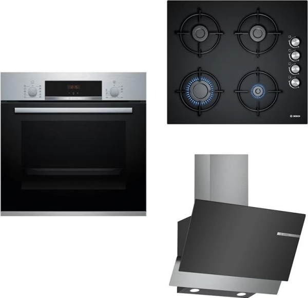 Bosch Siyah Ankastre Set POP6C6O10O + HBF514BS1T + DWK65AD60R