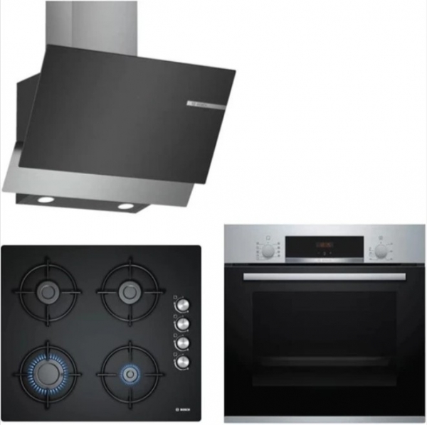 Bosch İnox Ankastre Set POP6C6O10O + HBF534ES0T + DWK65AD60R