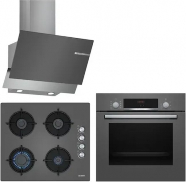 Bosch Gri Ankastre Set POP6C9O10O + HBF514BH1T + DWK65AD70R