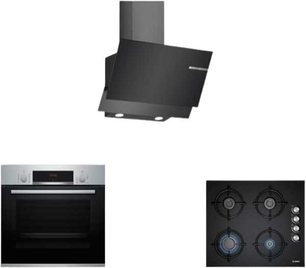 Bosch Siyah Ankastre Set POP6C6O10O + HBF514BS1T + DWK65AD30R