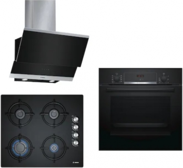 Bosch Siyah Ankastre Set POP6C6B11O + HBF514BB0T + DWK065G60T