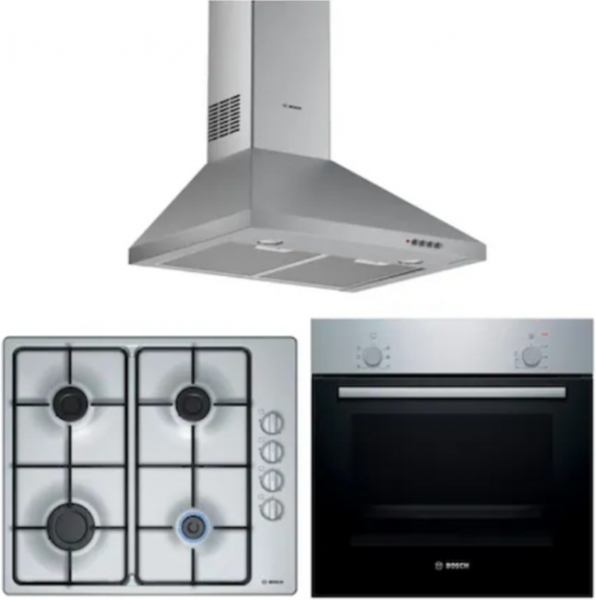 Bosch İnox Ankastre Set PBP6C5B82O + HBF010BR1T + DWP64CC50T