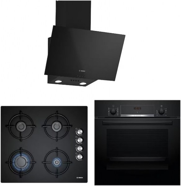 Bosch Siyah Ankastre Set POP6C6O10O + HBF514BB1T + DWK63PJ60T