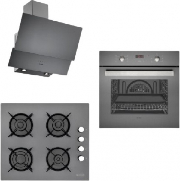 Eminçelik Lüx Gri Ankastre Set AH 1240 GG60 + AO 2163 G60 + CH 1454 RC G60