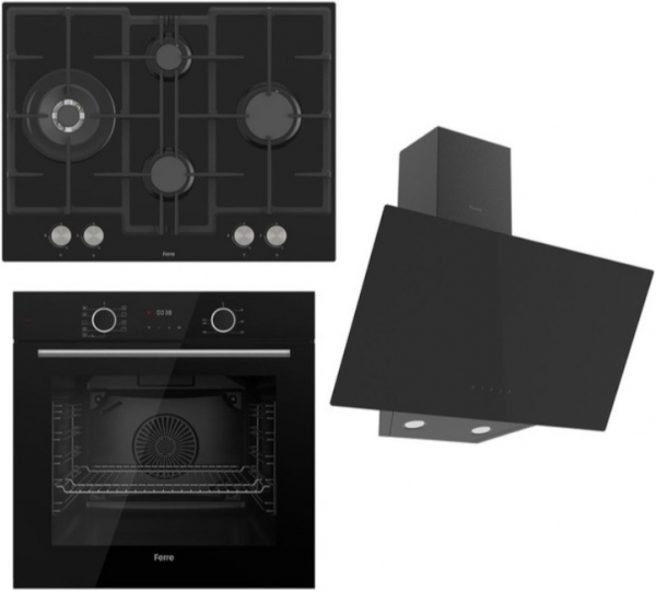 Ferre Airfry Siyah Ankastre Set ED075 + XE63CS + D077