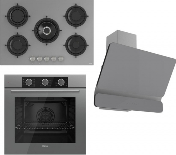 Ferre Flowart Basic Gri Ankastre Set RS038 + XE62CPR + D082