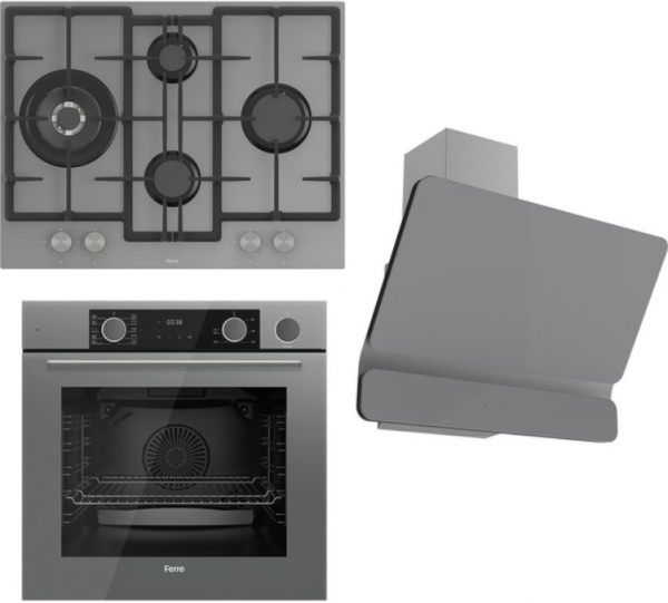 Ferre Steamart&Fryart Gri Ankastre Set ED078 + XE64CPR + D082