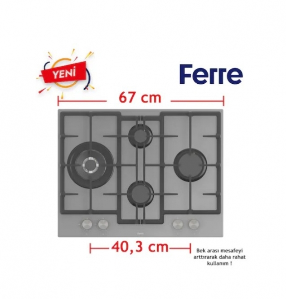 Ferre Flowart Gri Ankastre Set ED078 + QMS63CPR + D082