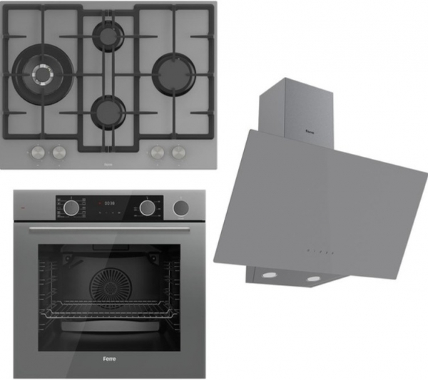 Ferre Steamart&Fryart Gri Ankastre Set ED078 + XE64CPR + D079