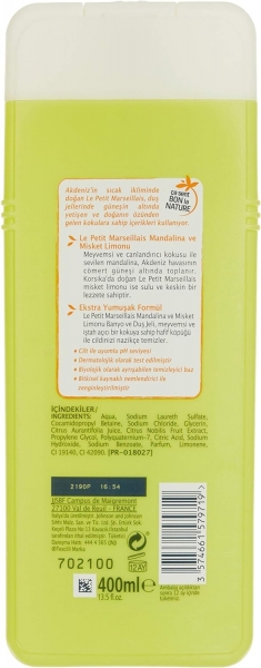 Le Petit Marseillais Mandalina ve Misket Limonu 400 ml Duş Jeli