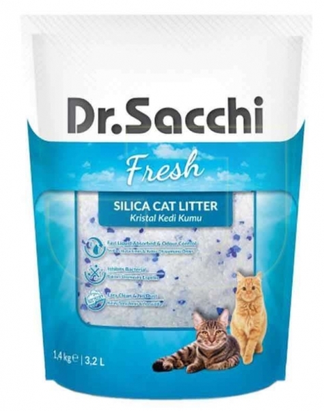 Dr.Sacchi Dr. Sacchi Doğal Tozsuz Silika 3.2 kg Kedi Kumu