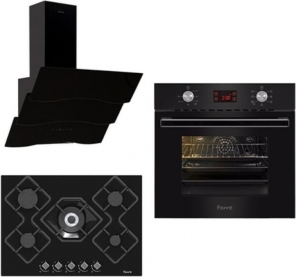 Ferre Siyah Ankastre Set KA-012 + BE7-LD 8002 + D023