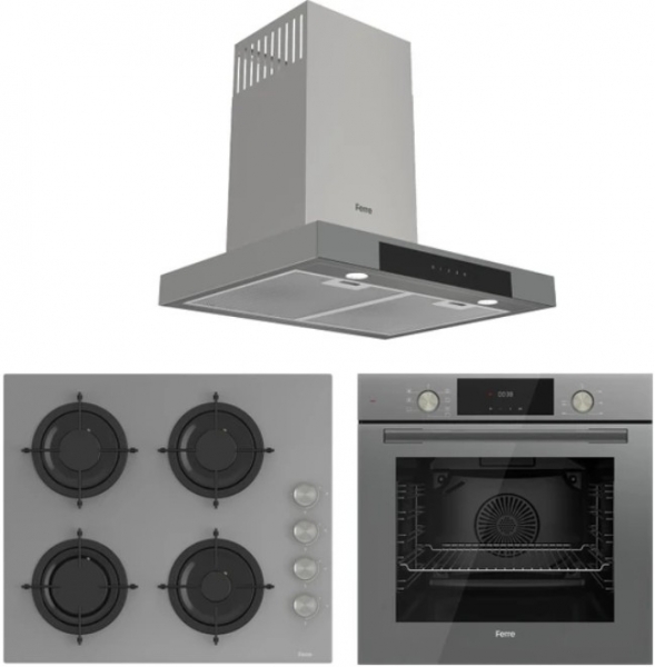 Ferre Flowart Gri Ankastre Set CS208 + QMS63CPR + D102