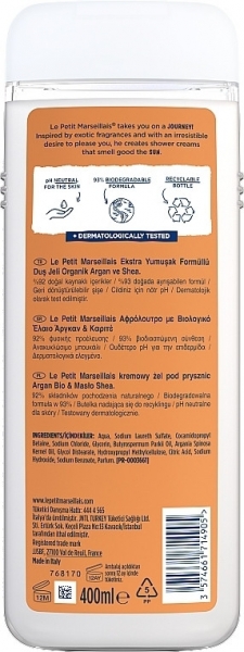 Le Petit Marseillais Argan ve Shea 400 ml Duş Jeli