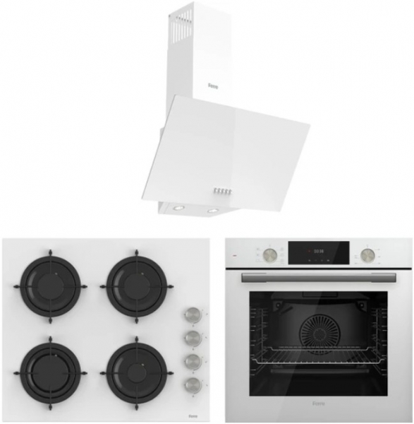 Ferre White Duplin Beyaz Ankastre Set CS206 + QMS63CB + D087