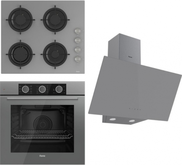 Ferre Flowart Basic Gri Ankastre Set CS208 + XE62CPR + D079