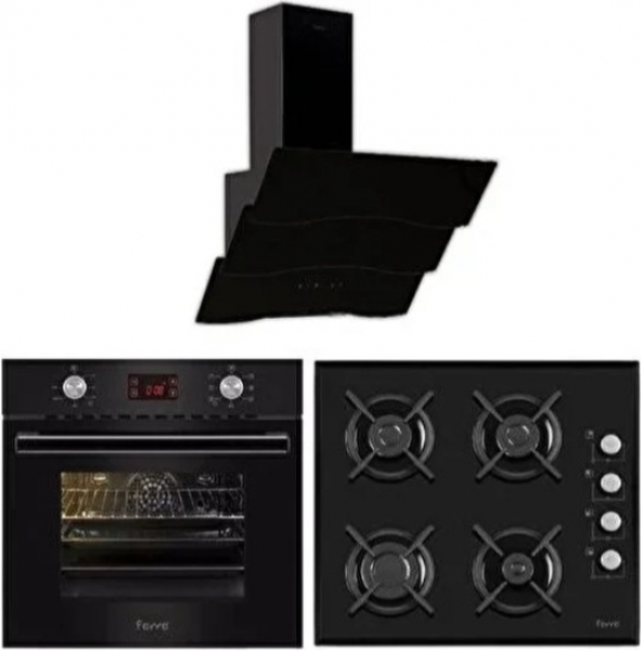 Ferre Lüks LED Siyah Ankastre Set S 1140 CE + BE7-LD 8002 + D023