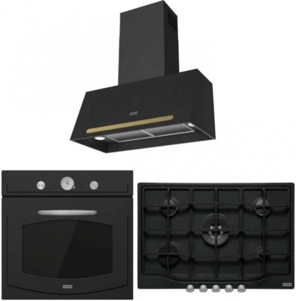 Franke Classic Line Nero Siyah Ankastre Set FCH 755 4G TC + FCO 86 H + FCO 70 ON