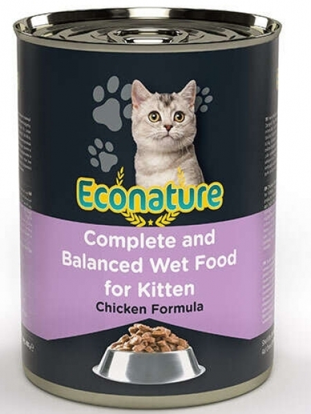 Econature Soslu Parça Etli Tavuk Etli Yavru 400 gr Kedi Maması
