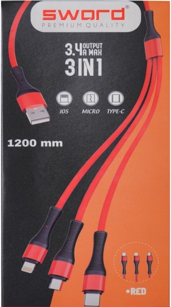 Sword SW-3IN1M Şarj Kablosu