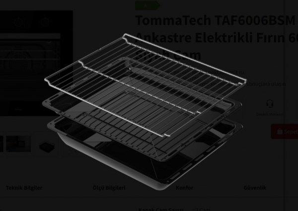 Tommatech TAF6006BSM Ankastre Fırın