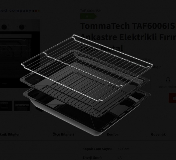 Tommatech TAF6006ISM Ankastre Fırın