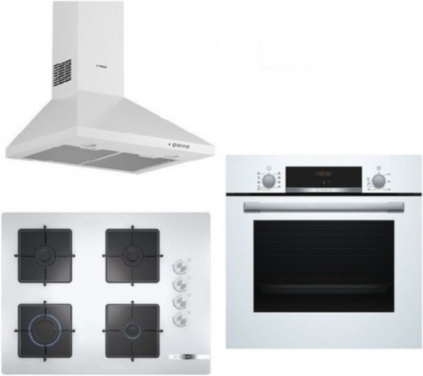 Bosch Beyaz Set 183 Ankastre Set POP7C2O12O + HBF514BW0T + DWP64CC20T