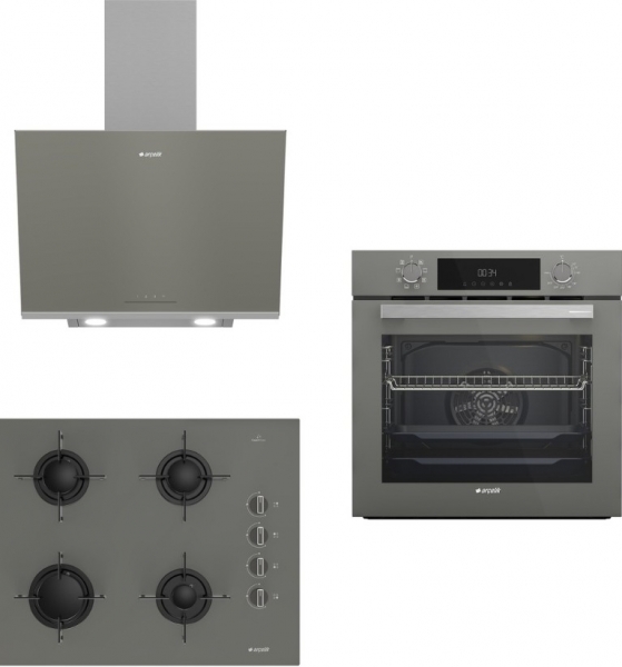 Arçelik New Grion Tutku Gri Ankastre Set OCD T 651 EG + AFC 340 G + ADE 606 G