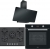 Franke Siyah Ankastre Set FHNS 705 4G TC BK C + FSL 86 H BK + FPJ 915 V BK A