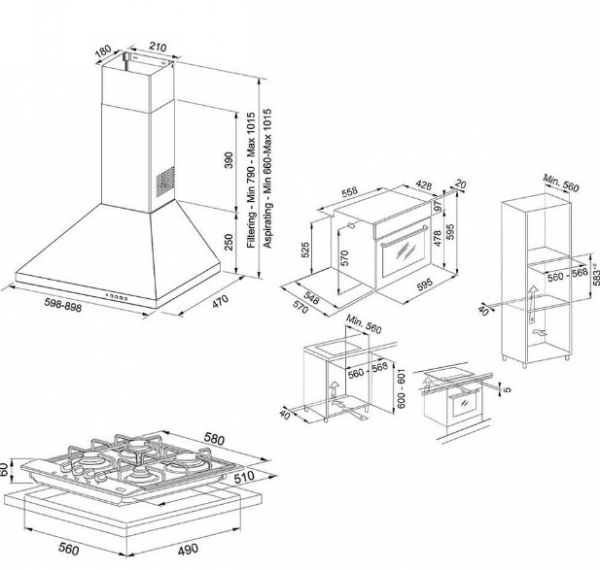 Franke İnox Ankastre Set FHNL 604 4G XS E + FSL 86 H XS + FDL 6165 XS