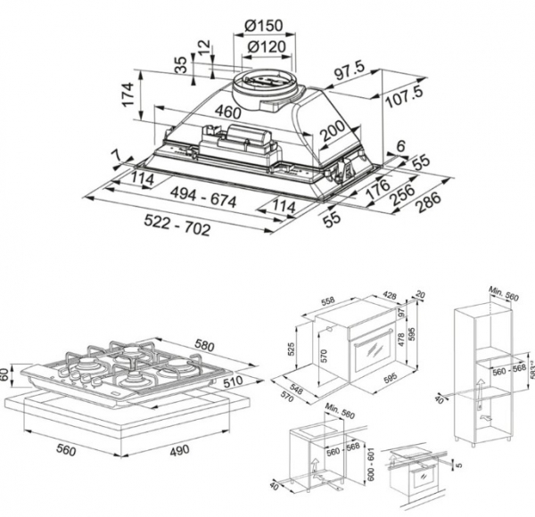 Franke Ankastre Set FHNL 604 4G X E + FSL 82 H XS + FBI 525 GR
