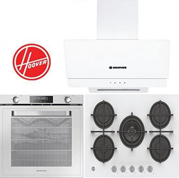 Hoover Beyaz Ankastre Set HVG74WK3W + HOAT 3150 WI + HDG6C2GWTK