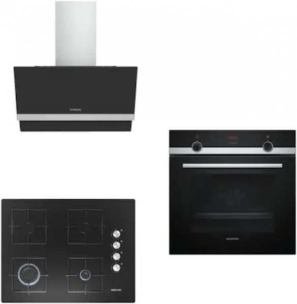 Siemens Set 152 Siyah Ankastre Set EO7C6PO12O + HB534FER0T + LC65KAJ60T