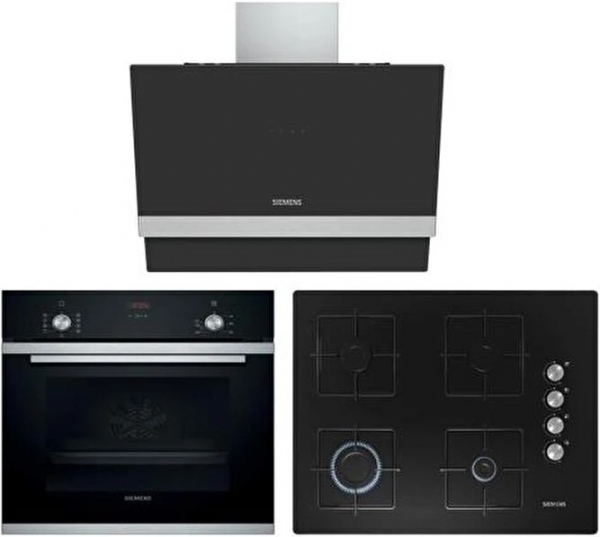 Siemens Siyah Ankastre Set EO7C6PO12O + HB214FBS1T + LC65KAJ60T