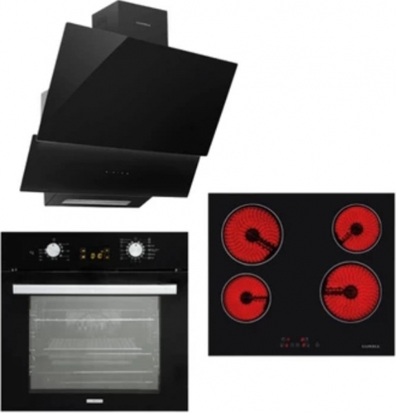 Luxell Siyah Ankastre Set V6-04T + B66-SGF3 + DA6 835