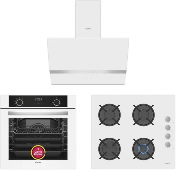 Simfer Airfry Beyaz Ankastre Set 3507 + 8216 + 8739