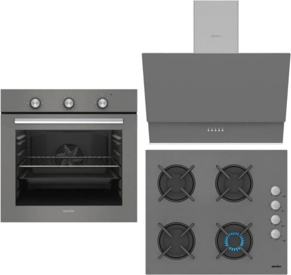 Simfer Gri Ankastre Set 3537 + SB8224 + 8715