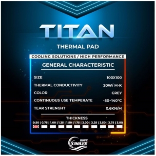Coolerhope Titan 100x100x0.5 mm Termal Ped