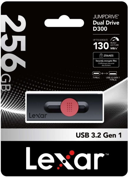 Lexar JumpDrive Dual Drive D300 Flash Bellek (256 GB)