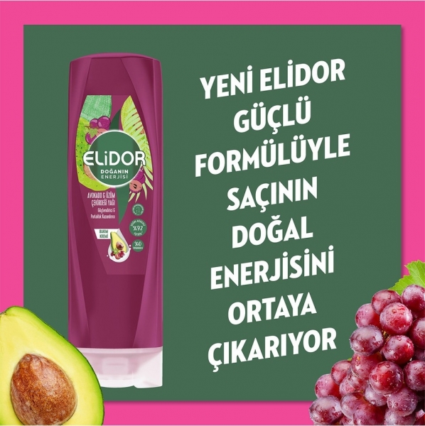 Elidor Doğanın Enerjisi Avokado ve Üzüm Çekirdeği Yağı 350 ml Saç Kremi