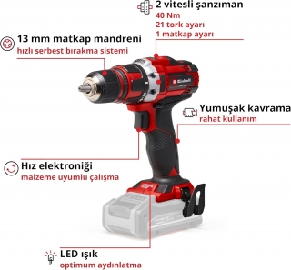 Einhell TE-CD 18/40 Li Solo Akülü Matkap