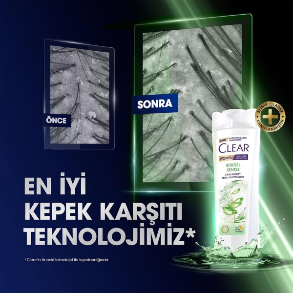 Clear Women Kepeğe Karşı Etkili Bitkisel Sentez 350 ml Şampuan